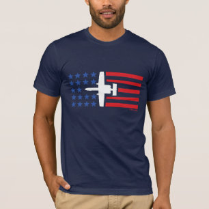 Rött vitt blått jetstars och stripes för A-10 T Shirt