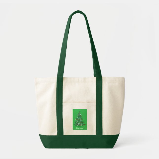 Rött vitt blått Julgran canvas tote bags Tygkasse (Framsidan)
