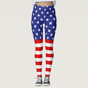 Rött vitt blått juli 4:e leggings
