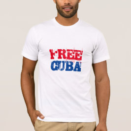 Rött vitt blått Kuba fritt SOS Kuba T Shirt