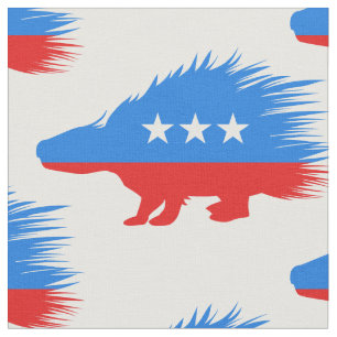 Rött vitt blått libertansk porcupin Patriotic Tyg