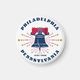 Rött vitt blått Liberty Bell Philadelphia Magnet