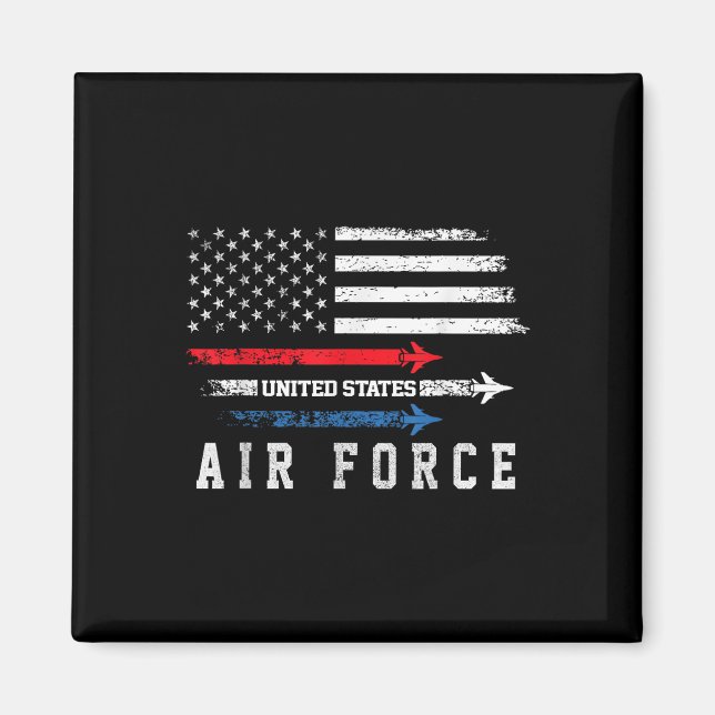 Rött vitt blått Luft Force Flyover-amerikanska i Magnet (Framsidan)