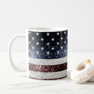 rött vitt blått miniatyrdiagram för USA flagga vin Kaffemugg