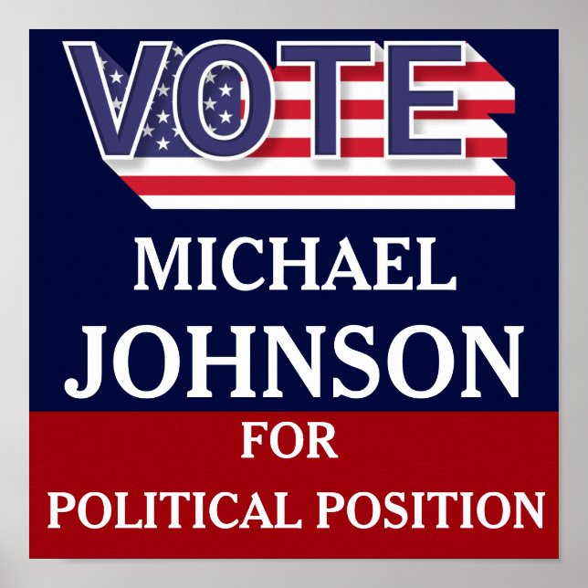 Rött vitt blått modern Kampanj-politik Poster (Framsidan)