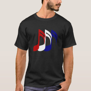 Rött vitt blått musik noterT-tröja T Shirt