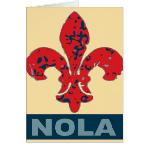 Rött vitt blått NOLa Fleur De Lis Hälsningskort