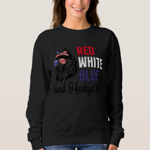 Rött vitt blått och huskys för Hundar oberoende 4t T Shirt