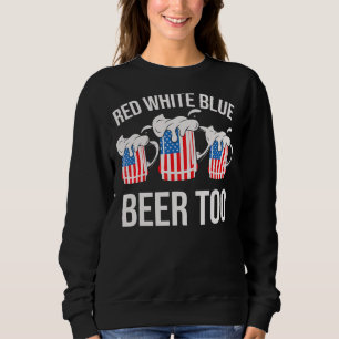 Rött vitt blått och öl till den 4 juli t shirt