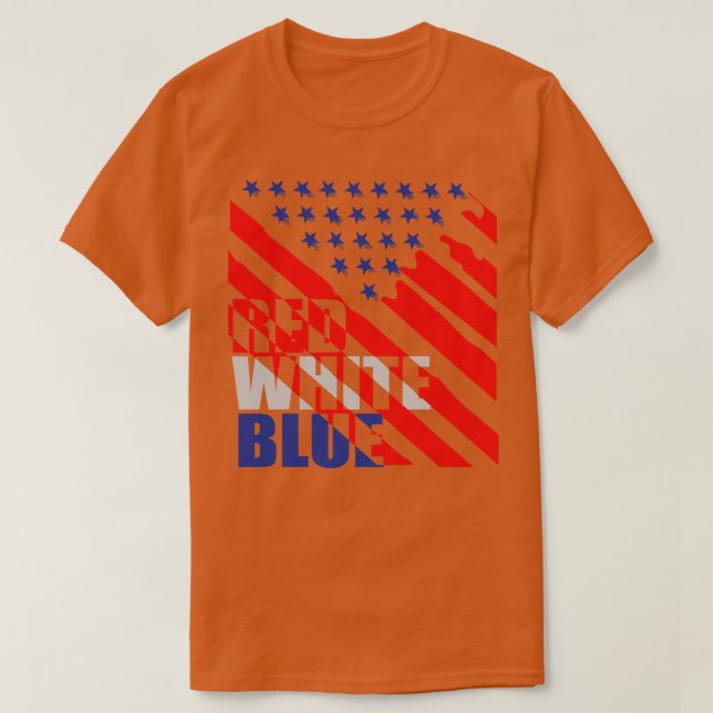 Rött vitt blått på t shirt (Design framsida)