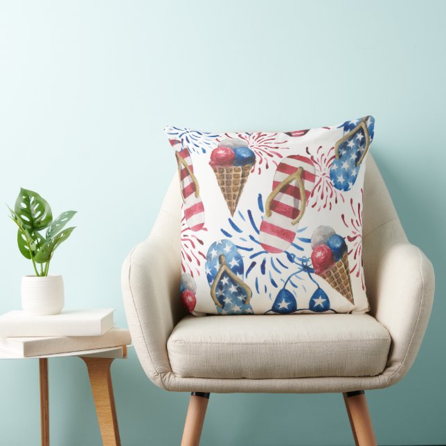 RÖTT VITT BLÅTT PATRIOTIC FLINFLIP FLOPS ICE CREAM KUDDE (Stol)