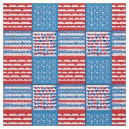 Rött vitt blått Patriotic Independence Flagga Quil Tyg