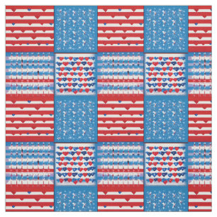 Rött vitt blått Patriotic Independence Flagga Quil Tyg