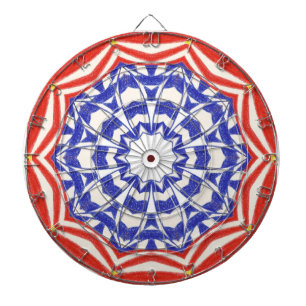 Rött vitt blått Patriotic Kaleidoscope Dart Board Darttavla