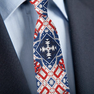 Rött vitt blått Patriotic Stil Slips