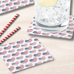 Rött vitt blått patriotisk amerikansk Flagga Underlägg Papper Kvadrat<br><div class="desc">Cute Patriotic American Flagga Rustic Heart Mönster Square Papper Underlägg! Har en mönster av rustik eller nöd tittar amerikanska Flagga hjärtan för att bilda en roligt röd,  vit och blå bild! Perfekt för den 4 juli,  minnesdagen,  veterandagen med mera! Eller för vilket patriotiskt ögonblick du känner.</div>