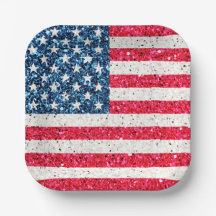 Rött vitt blått patriotisk amerikansk USA flagga P