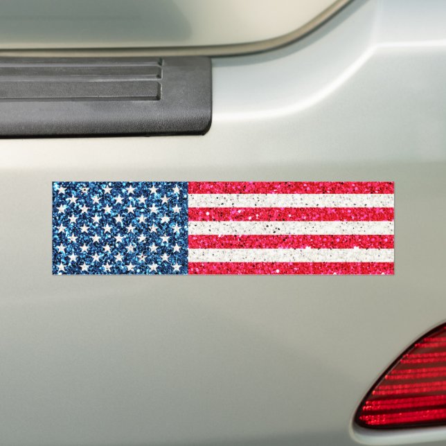 Rött vitt blått patriotisk amerikansk USA flagga P Bildekal (På Bil)
