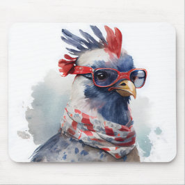 RÖTT VITT BLÅTT PATRIOTISK VATTENFÄRGCHICKEN MUSMATTA