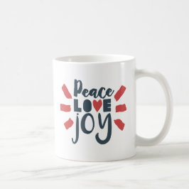 Rött vitt blått Peace Kärlek Joy Gift Mugg