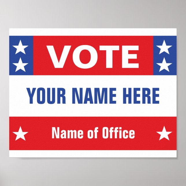 Rött vitt blått politiska Kampanjen, stjärnor Poster (Framsidan)