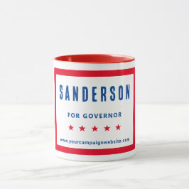 Rött vitt blått politiska val i kampanj Namn Mugg