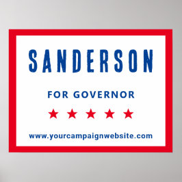 Rött vitt blått politiska val i kampanj Namn Poster