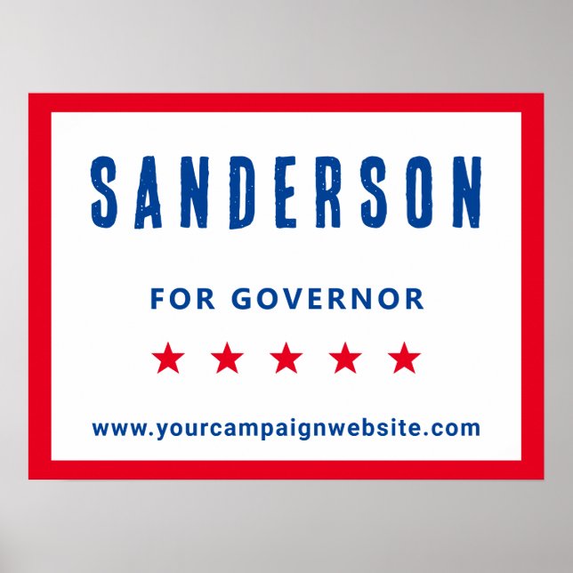 Rött vitt blått politiska val i kampanj Namn Poster (Framsidan)