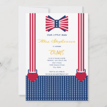 Rött vitt blått Rand 4 juli Baby 1:a födelsedagen