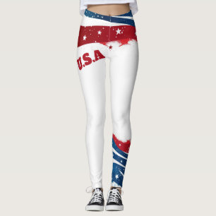 Rött vitt blått Rand Leggings