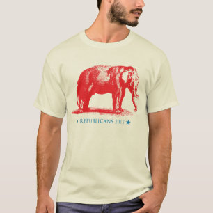 Rött vitt blått republikanska T-S för Tee Shirt