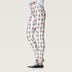 Rött vitt blått Rocket Pop Popsicle Patriotic USA Leggings