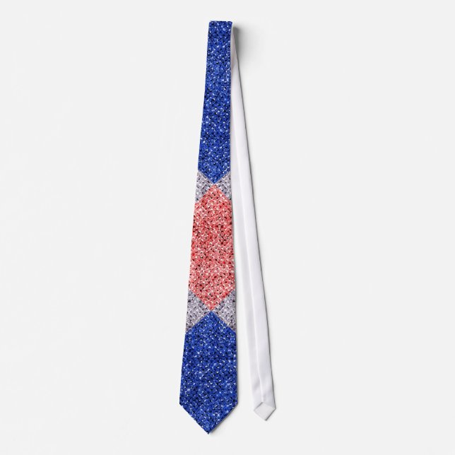 Rött vitt blått sekvenseffekt Patriotic Necktie Slips (Framsida)