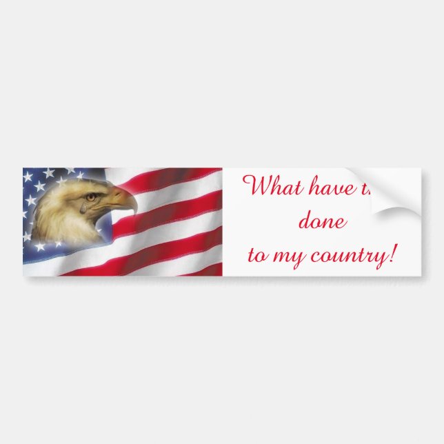 Rött vitt blått skriande örn & amerikanska flaggan bildekal (Framsidan)