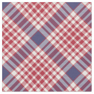 Rött vitt blått sömlös Tartan Tyg