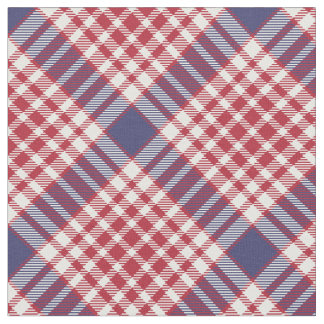 Rött vitt blått sömlös Tartan Tyg
