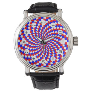 Rött vitt blått Spiral (JPN) av Kenneth Yoncich Armbandsur