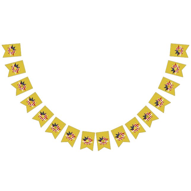 Rött vitt blått stjärna vimplar (Alla)