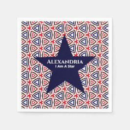 Rött vitt blått stjärnorna i Mönster Pappersservett