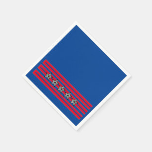 Rött vitt blått stjärtfisk i Rand Patriotic Napkin Pappersservett