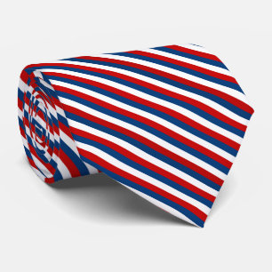 Rött vitt blått stripe Mönster Slips