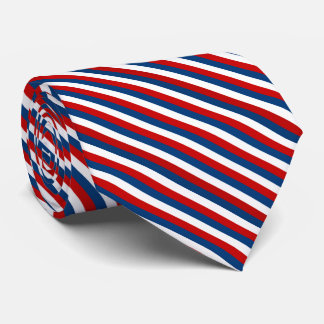 Rött vitt blått stripe Mönster Slips
