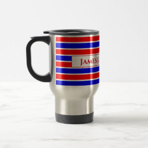 Rött vitt blått stripe resemugg