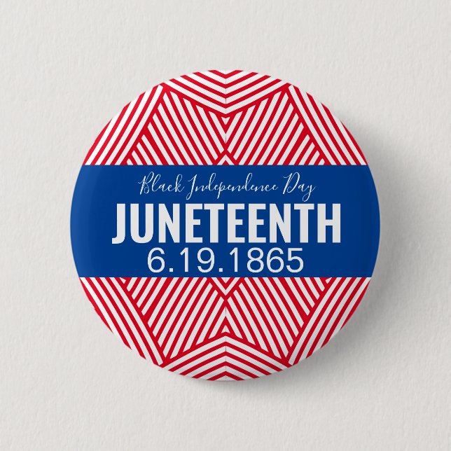 Rött vitt blått Svarta Independence day JUNETEENTH Knapp (Framsida)