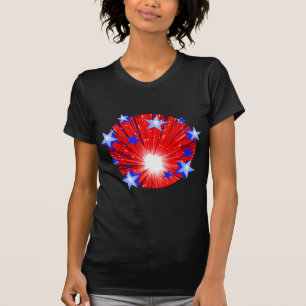 Rött vitt blått t-shirt-dam i Fireworks Tee