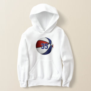 rött vitt blått team färg basketboll t shirt