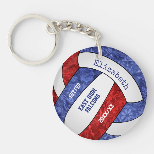 rött vitt blått team färg personlig volleyball (Framsidan)