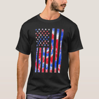 Rött vitt blått Tie Dye American Flagga 4th O T Shirt