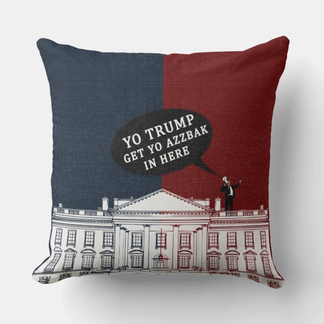 Rött vitt blått Unga Trump-Kom bak i Whitehouse Kudde (Framsida)