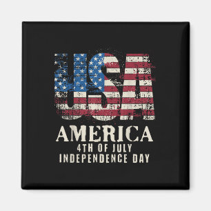Rött vitt blått USA 4 juli Patriotic _ Magnet